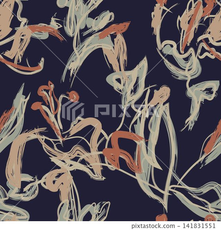 Neutral Colour Abstract Floral Seamless Pattern Design Neutral Colour Abstract Floral Seamless Pattern Design 141831551