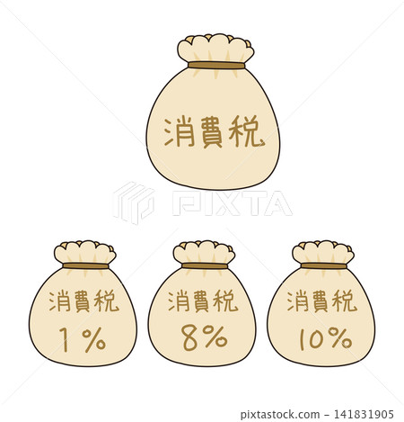 一個錢袋圖標,上面寫著「銷售稅」和「稅率」。 一個錢袋圖標,上面寫著「銷售稅」和「稅率」。 141831905