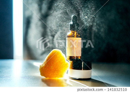 Skincare beauty products with dropper bottle and sponge Skincare beauty products with dropper bottle and sponge 141832510