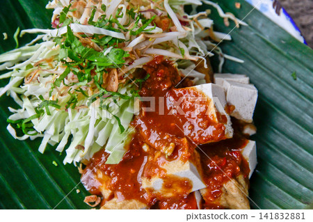 Tahu Campur Traditional Indonesian Mixed Tofu with Peanut Sauce Tahu Campur Traditional Indonesian Mixed Tofu with Peanut Sauce 141832881