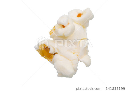 Tasty popcorn close up isolated on white background Tasty popcorn close up isolated on white background 141833199