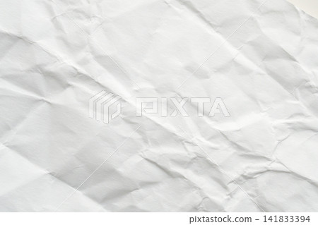 Abstract white crumpled and creased recycle paper texture background 141833394