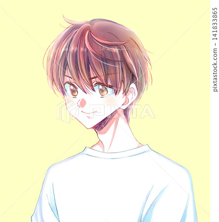 Student, smiling, white T-shirt, wind Student, smiling, white T-shirt, wind 141833865