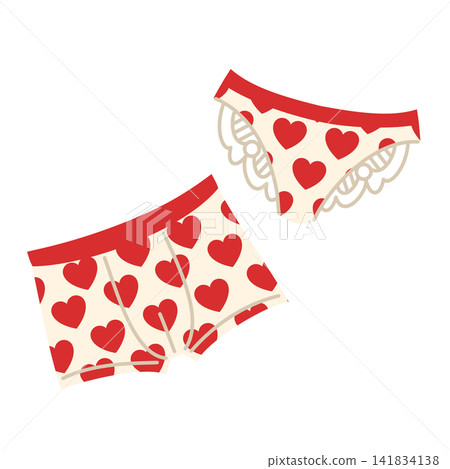 Heart Pattern Valentine Underwear Set Heart Pattern Valentine Underwear Set 141834138