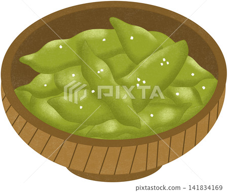 green edamame in a bowl 141834169