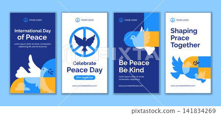 International Day of Peace Flat Cartoon Social Media Story Background Template International Day of Peace Flat Cartoon Social Media Story Background Template 141834269