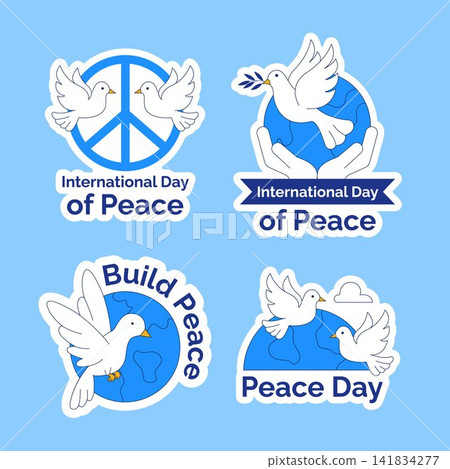 International Day of Peace Social Media Label Flat Cartoon Background Illustration International Day of Peace Social Media Label Flat Cartoon Background Illustration 141834277