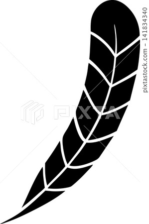 Minimalistic black feather drawing on transparent background, hand drawn illustration, simple and elegant design. Minimalistic black feather drawing on transparent background, hand drawn illustration, simple and elegant design. 141834340