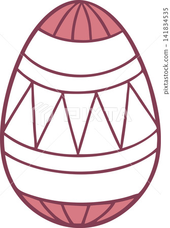 Decorative Easter egg with geometric pattern Decorative Easter egg with geometric pattern 141834535