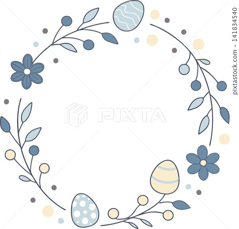 Illustration of Easter flower and egg decor 141834540