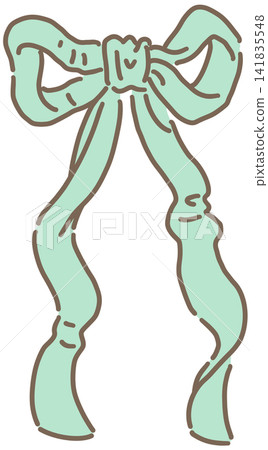 An illustration of a mint green ribbon tied in a bow. An illustration of a mint green ribbon tied in a bow. 141835548