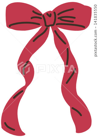 Illustration of a red ribbon Illustration of a red ribbon 141835550
