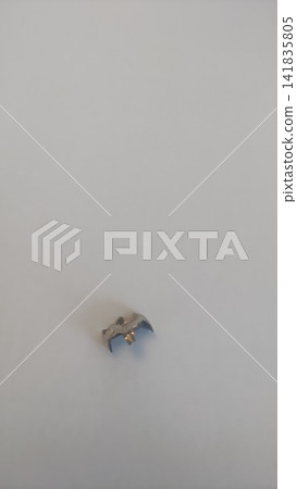 白色背景上的臼齒內填充鈀合金。 141835805