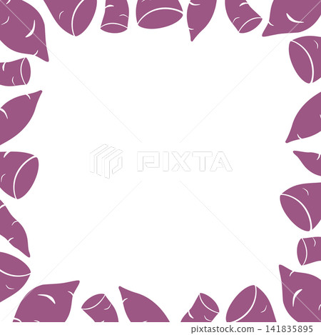 Simple sweet potato purple transparent frame_square Simple sweet potato purple transparent frame_square 141835895