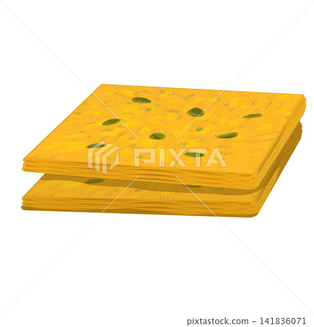 Illustration of Indian Mango Barfi with Pistachio Garnish 141836071