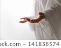 God's merciful hand giving love, hope, and peace, the resurrection of Jesus Christ and Easter background 141836574