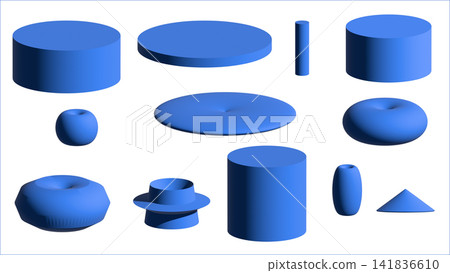 一組藍色的3D影像。簡單的立方體。 一組藍色的3D影像。簡單的立方體。 141836610