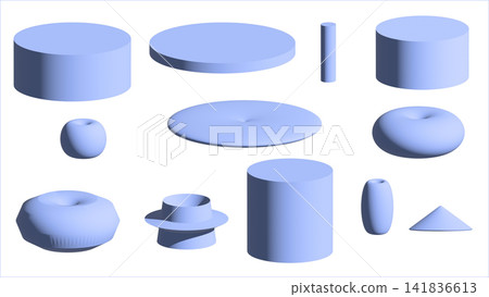 一組藍色的3D影像。簡單的立方體。 一組藍色的3D影像。簡單的立方體。 141836613