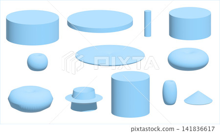 一組藍色的3D影像。簡單的立方體。 一組藍色的3D影像。簡單的立方體。 141836617