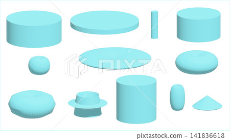 一組藍色的3D影像。簡單的立方體。 一組藍色的3D影像。簡單的立方體。 141836618