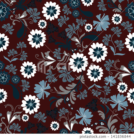 Floral pattern seamless ,flower branches seamless pattern , vector , illustration ,flowers pattern design Seamless flower pattern with colorful little flowers. Simple flat bright flowers background Floral pattern seamless ,flower branches seamless pattern , vector , illustration ,flowers pattern design Seamless flower pattern with colorful little flowers. Simple flat bright flowers background 141836844