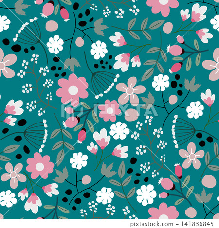 Floral pattern seamless ,flower branches seamless pattern , vector , illustration ,flowers pattern design Seamless flower pattern with colorful little flowers. Simple flat bright flowers background Floral pattern seamless ,flower branches seamless pattern , vector , illustration ,flowers pattern design Seamless flower pattern with colorful little flowers. Simple flat bright flowers background 141836845