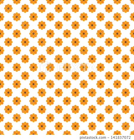 Floral pattern seamless ,flower branches seamless pattern , vector , illustration ,flowers pattern design Seamless flower pattern with colorful little flowers. Simple flat bright flowers background	 141837072