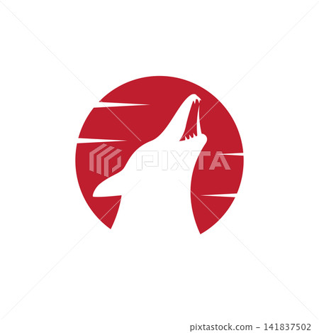Howling Wolf Head Silhouette Howling Wolf Head Silhouette 141837502