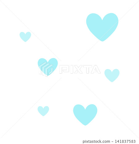 Light blue hearts of various sizes 141837583