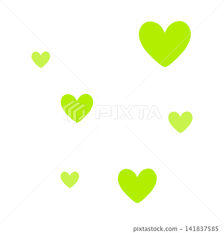 Large and small yellow-green hearts Large and small yellow-green hearts 141837585