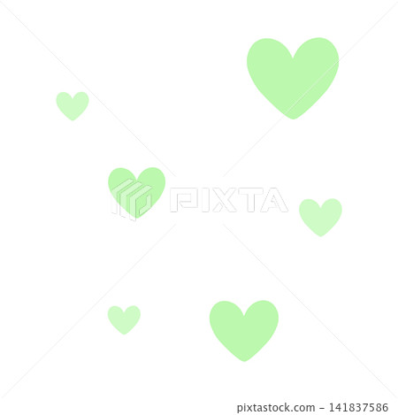 Light green hearts of various sizes Light green hearts of various sizes 141837586