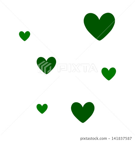 Large and small green hearts Large and small green hearts 141837587