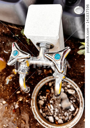 Two-spout water faucet Two-spout water faucet 141837596