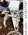 Installation of a double-spout faucet 141837597