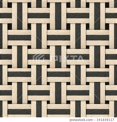 A seamless geometric pattern of interlocking beige and grey stripes forming a basketweave effect. A seamless geometric pattern of interlocking beige and grey stripes forming a basketweave effect. 141839117