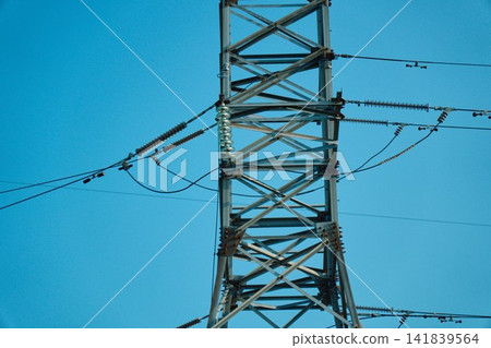 Clean Energy Grid Transmission Network Under Clear Sky Clean Energy Grid Transmission Network Under Clear Sky 141839564