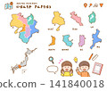 Children's Map Illustration Set of the Kinki Region | Japan, Prefectures, Educational Materials 141840018