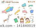 Map illustration set of the Chugoku region for educational purposes | Japan, Prefectures, Kids 141840019