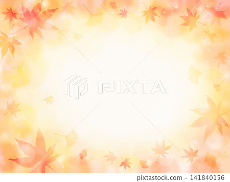 Autumn background frame with maple and ginkgo leaves, featuring soft light and watercolor-style copy space. Autumn background frame with maple and ginkgo leaves, featuring soft light and watercolor-style copy space. 141840156