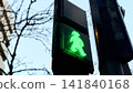 Green Pedestrian Signal at a Crosswalk in Valencia, Spain 141840168