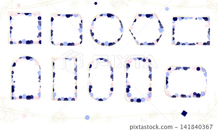 Watercolor and floral natural frame set Watercolor and floral natural frame set 141840367