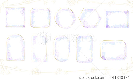 Watercolor and floral natural frame set Watercolor and floral natural frame set 141840385