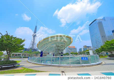 愛知縣名古屋市名古屋電視塔和水上太空船的風景 愛知縣名古屋市名古屋電視塔和水上太空船的風景 141840760