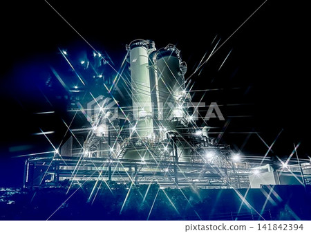 工廠夜景 141842394