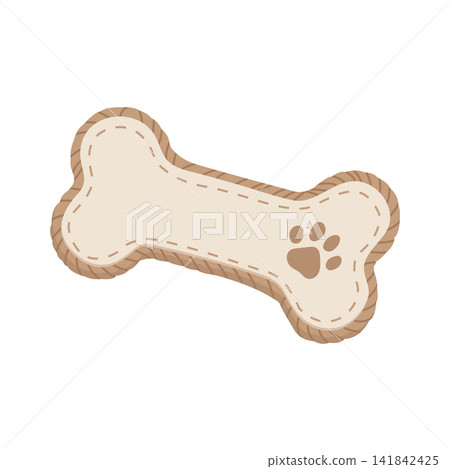 Dog Bone Toy with Paw Print. Dog Care Illustration. Animal Product for Pet Store Dog Bone Toy with Paw Print. Dog Care Illustration. Animal Product for Pet Store 141842425