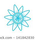 Passion flower icon, Isolated on white background. Blue icon set. 141842830