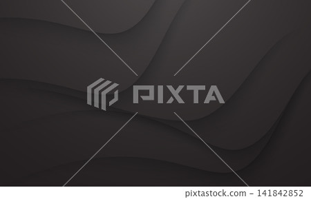 Abstract luxury black curve wave on black background vector Abstract luxury black curve wave on black background vector 141842852