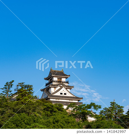 高知城是日本現存的十二座原始城堡天守閣之一,沐浴在晨曦之中。 高知城是日本現存的十二座原始城堡天守閣之一,沐浴在晨曦之中。 141842997