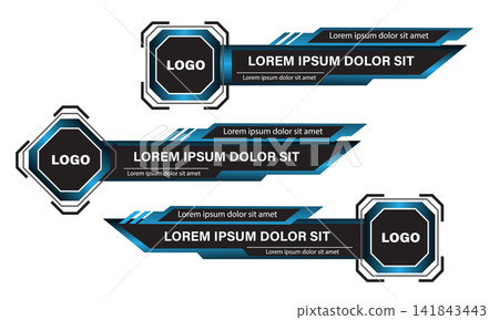 Broadcast News Lower Thirds Template layout black blue set collection design banner for bar Headline news title, sport game in Television, Video and Media Channel vector Broadcast News Lower Thirds Template layout black blue set collection design banner for bar Headline news title, sport game in Television, Video and Media Channel vector 141843443