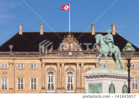 Equestrian Statue of Frederik V at Amalienborg Palace in Copenhagen Denmark Equestrian Statue of Frederik V at Amalienborg Palace in Copenhagen Denmark 141843657